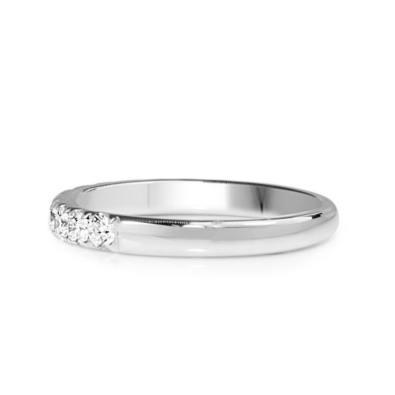 18ct White Gold .60ct Diamond Half Hoop Band