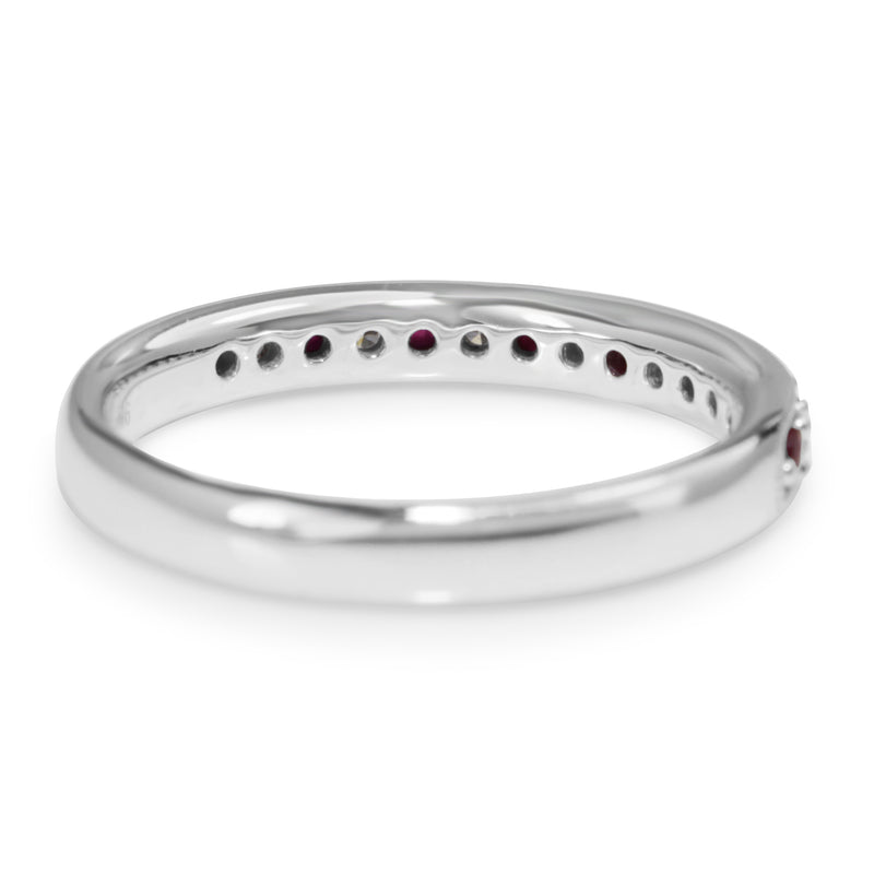 9ct White Gold Ruby and Diamond Ring