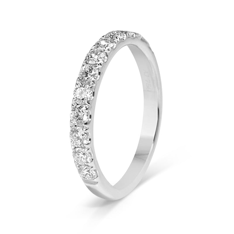 18ct White Gold .60ct Diamond Half Hoop Band