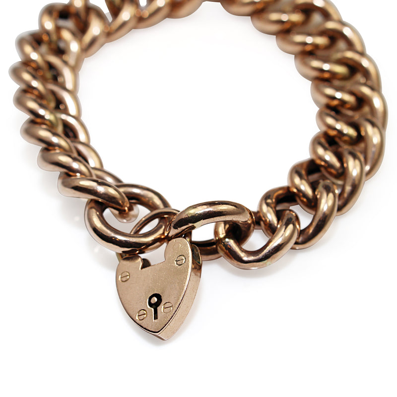 9ct Rose Gold Curb Link Bracelet