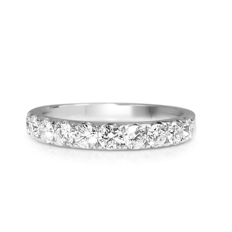 18ct White Gold .90ct Diamond Half Hoop Band