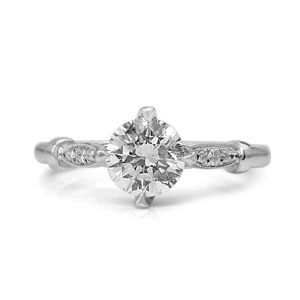 Platinum Vintage Style Diamond Solitaire Ring