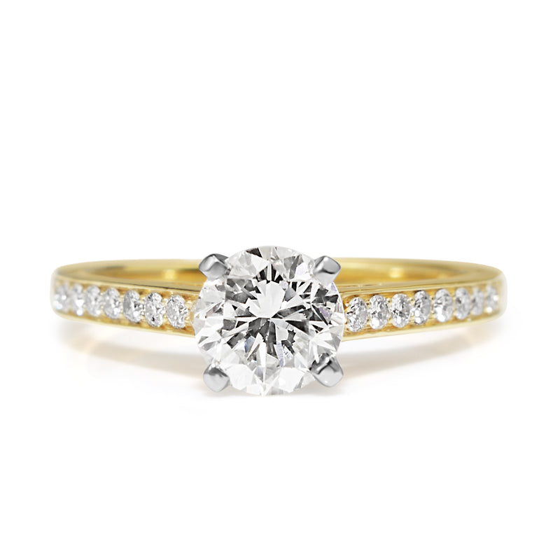 18ct Yellow Gold and Platinum Diamond Solitaire Ring