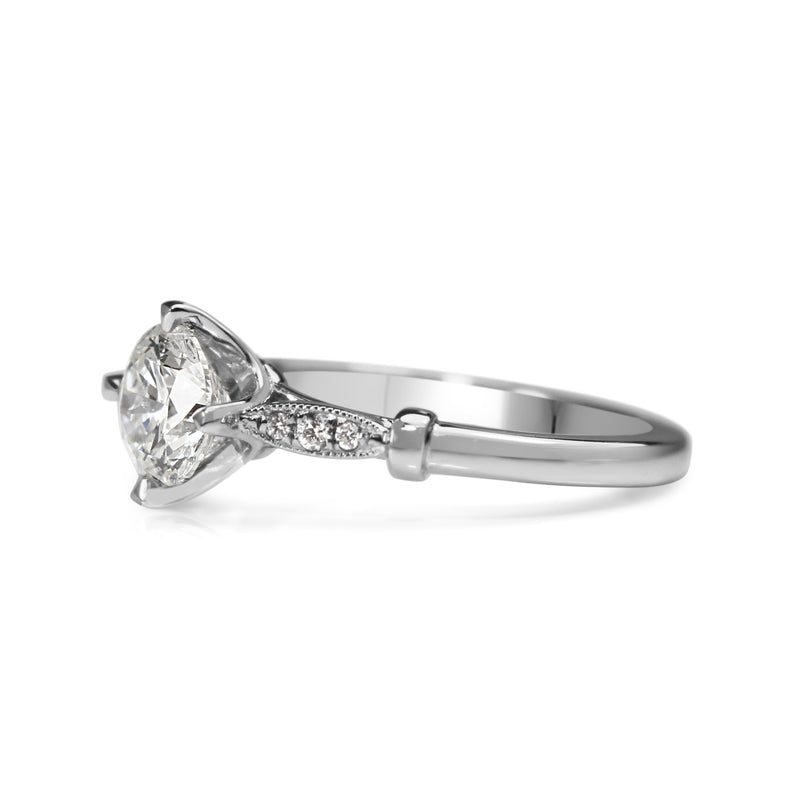 Platinum Vintage Style Diamond Solitaire Ring