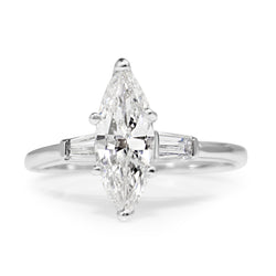 Platinum Marquise Diamond Solitaire Ring