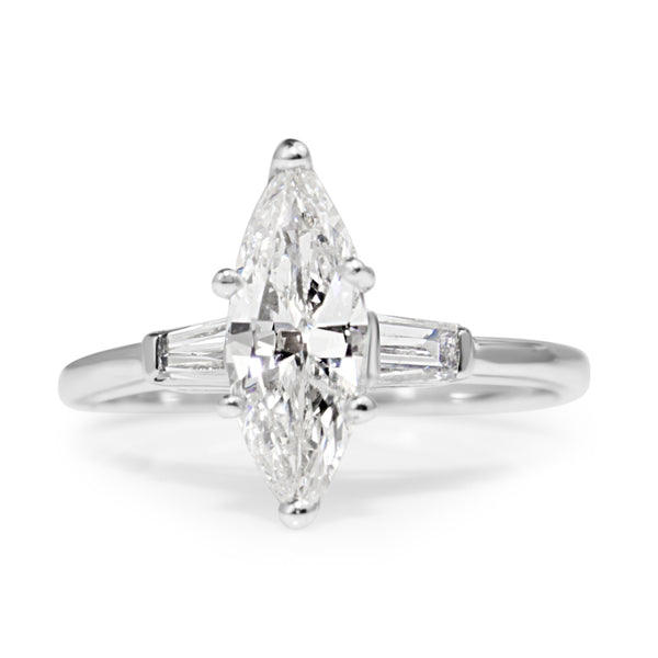 Platinum Marquise Diamond Solitaire Ring