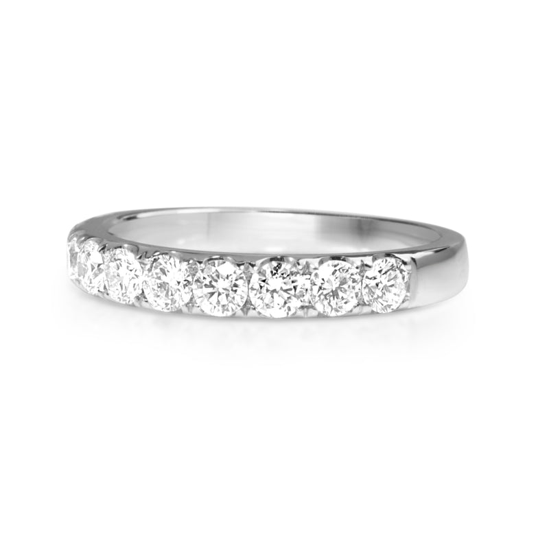 18ct White Gold .90ct Diamond Half Hoop Band