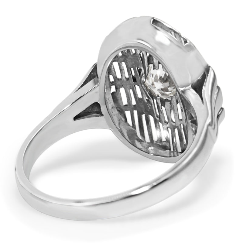 14ct White Gold Art Deco Old Cut Diamond Ring