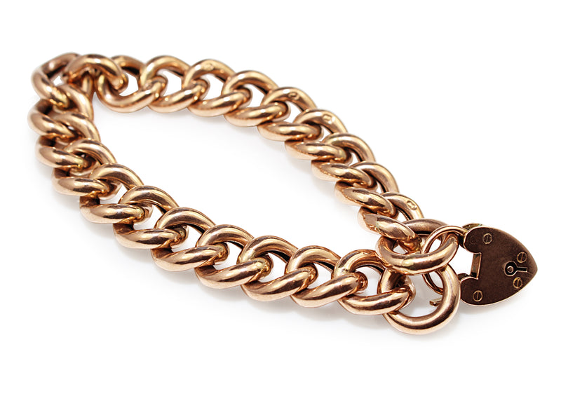 9ct Rose Gold Curb Link Bracelet