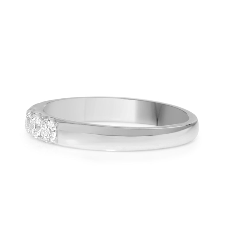 18ct White Gold .90ct Diamond Half Hoop Band