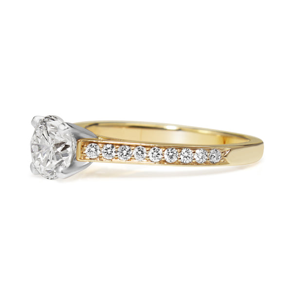 18ct Yellow Gold and Platinum Diamond Solitaire Ring