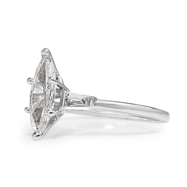 Platinum Marquise Diamond Solitaire Ring