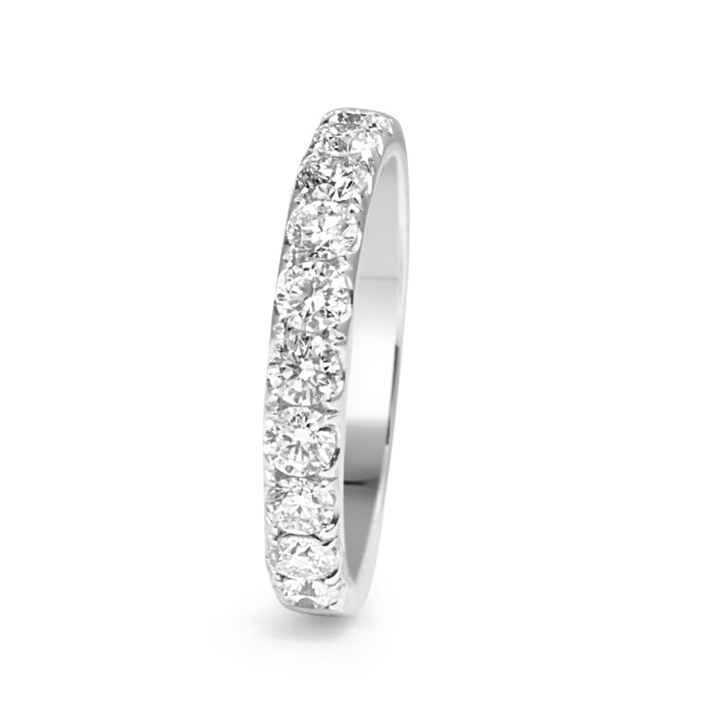 18ct White Gold .90ct Diamond Half Hoop Band