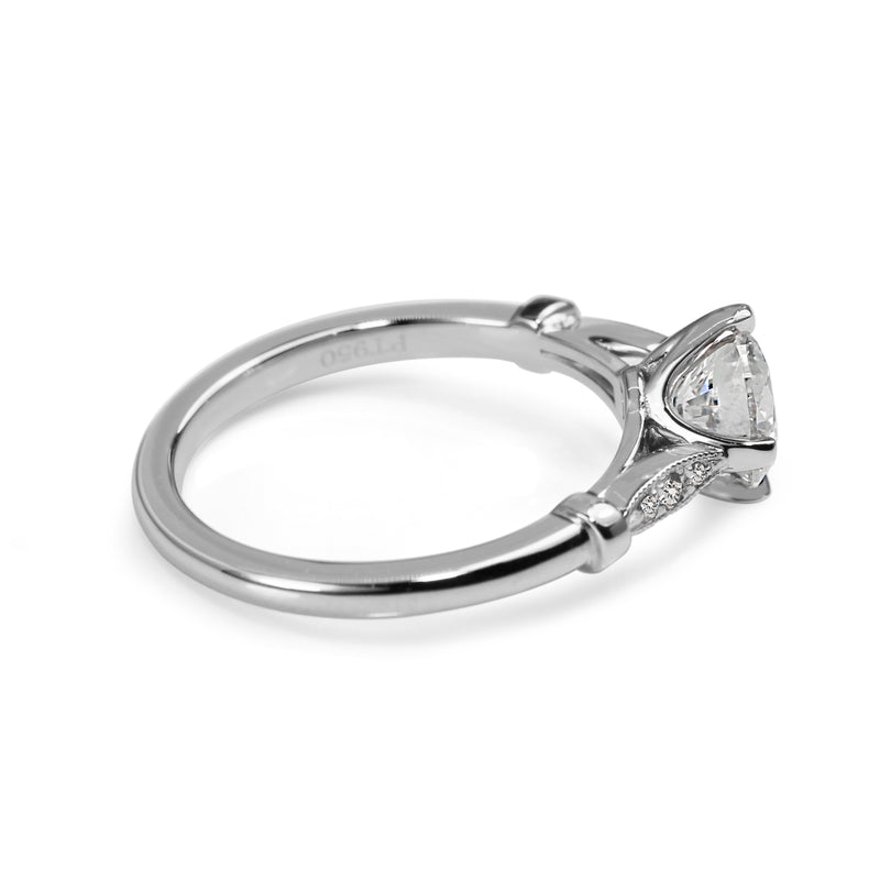 Platinum Vintage Style Diamond Solitaire Ring