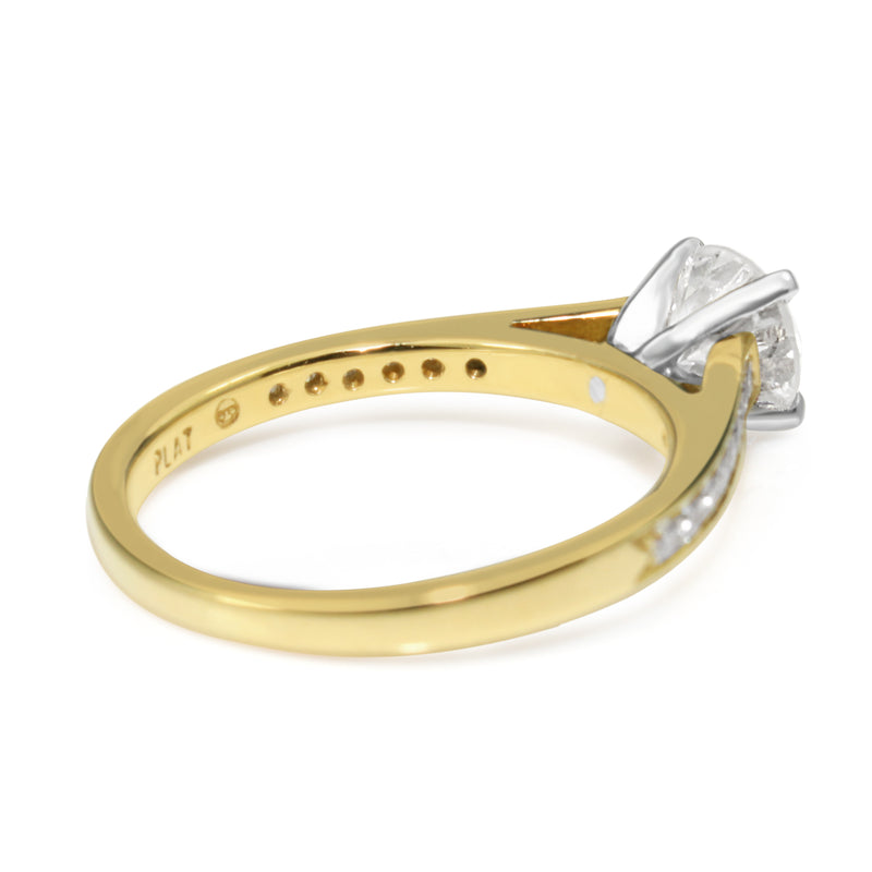 18ct Yellow Gold and Platinum Diamond Solitaire Ring