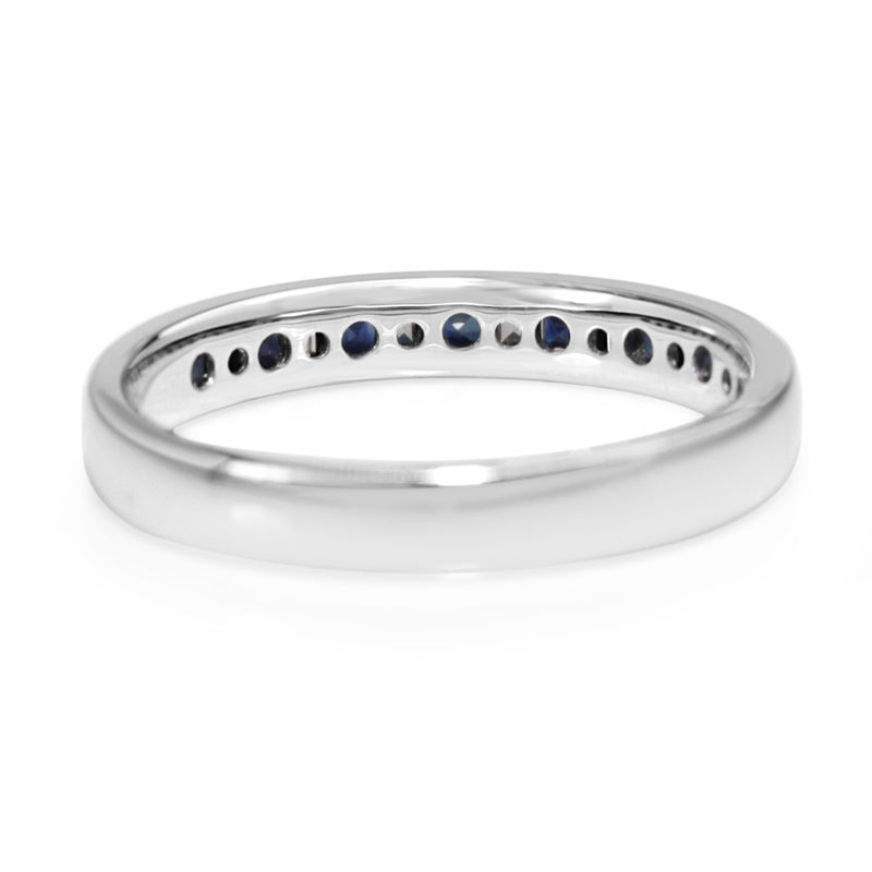 9ct White Gold Sapphire and Diamond Channel Set Band