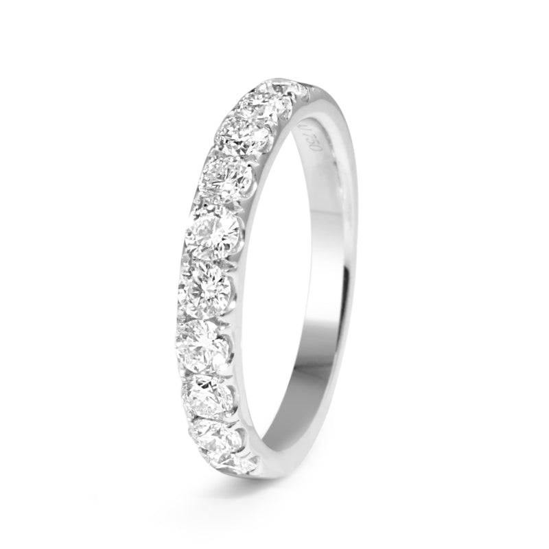 18ct White Gold .90ct Diamond Half Hoop Band