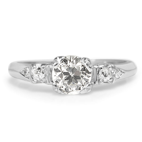 Platinum Vintage Old Cut Diamond Ring