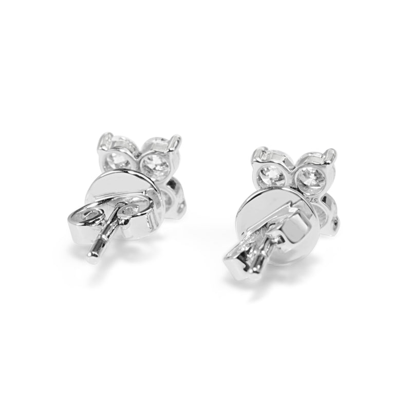 9ct White Gold Diamond 'Clover' Earrings