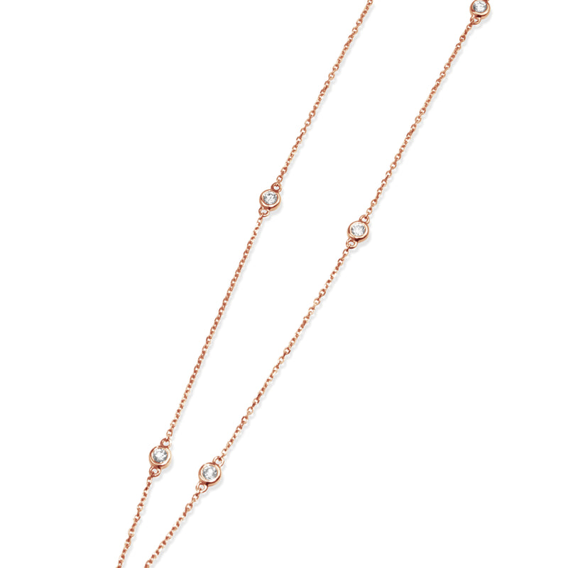 18ct Rose Gold 'Diamond By The Yard' Chain / Necklace