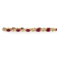 14ct Yellow Gold Ruby and Diamond Bracelet