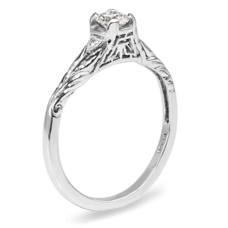 Platinum Vintage Diamond Solitaire Ring