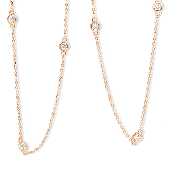 18ct Rose Gold 'Diamond By The Yard' Chain / Necklace