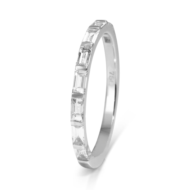 18ct White Gold Fine Baguette Diamond Band