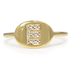 9ct Gold Diamond Initial Ring - MADE TO ORDER