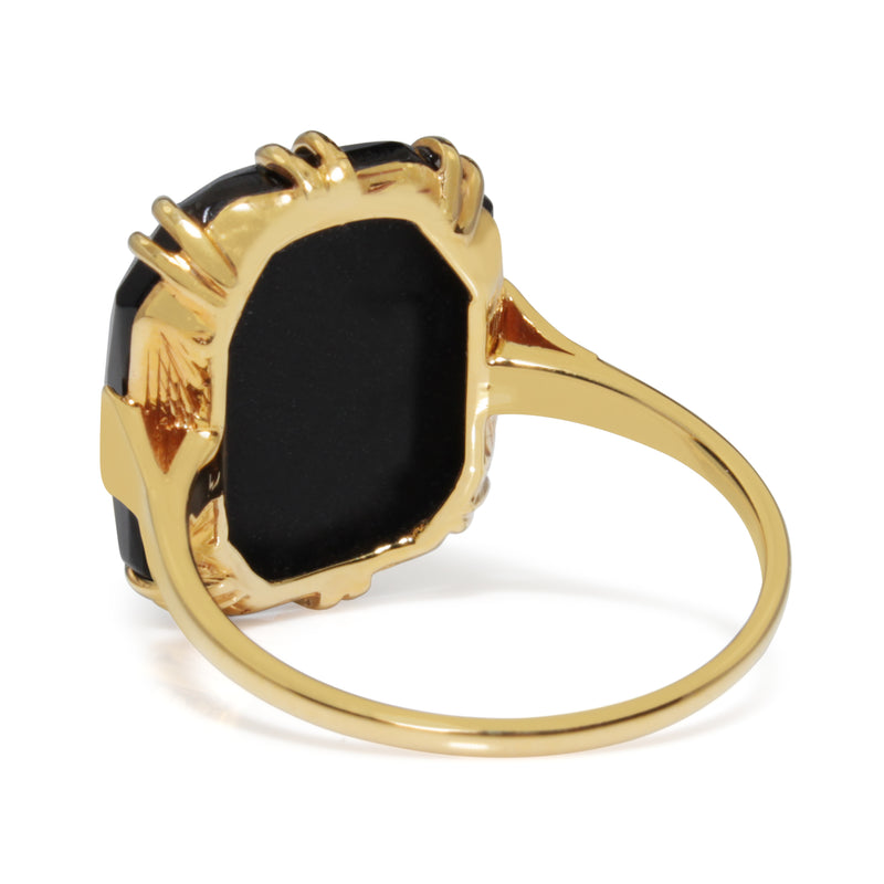 9ct Yellow Gold Antique Onyx Ring