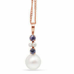 14ct Rose Gold Antique Sapphire and Pearl Necklace