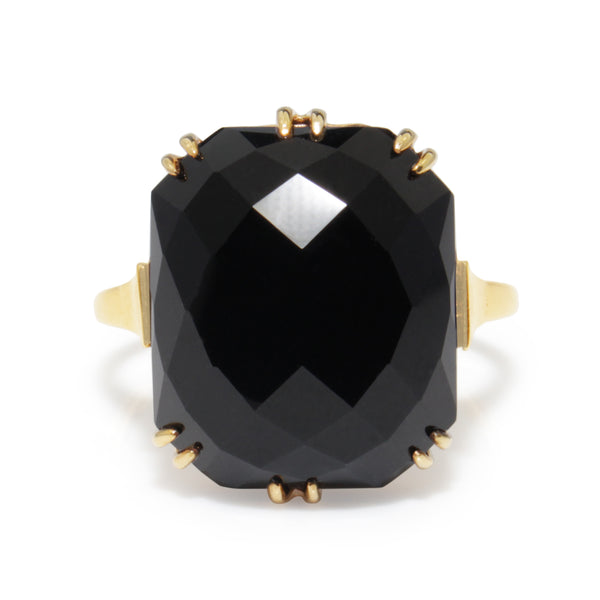 9ct Yellow Gold Antique Onyx Ring