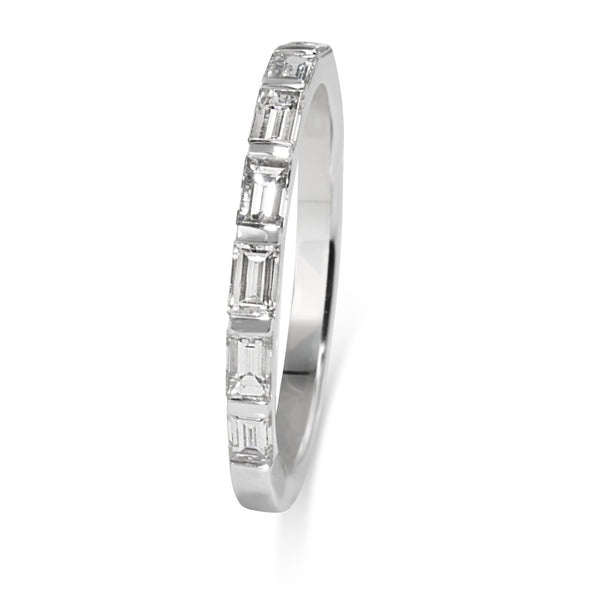 18ct White Gold Diamond Baguette Band