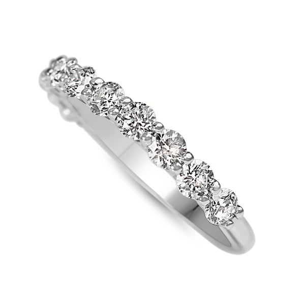 9ct White Gold Shared Claw Diamond Band