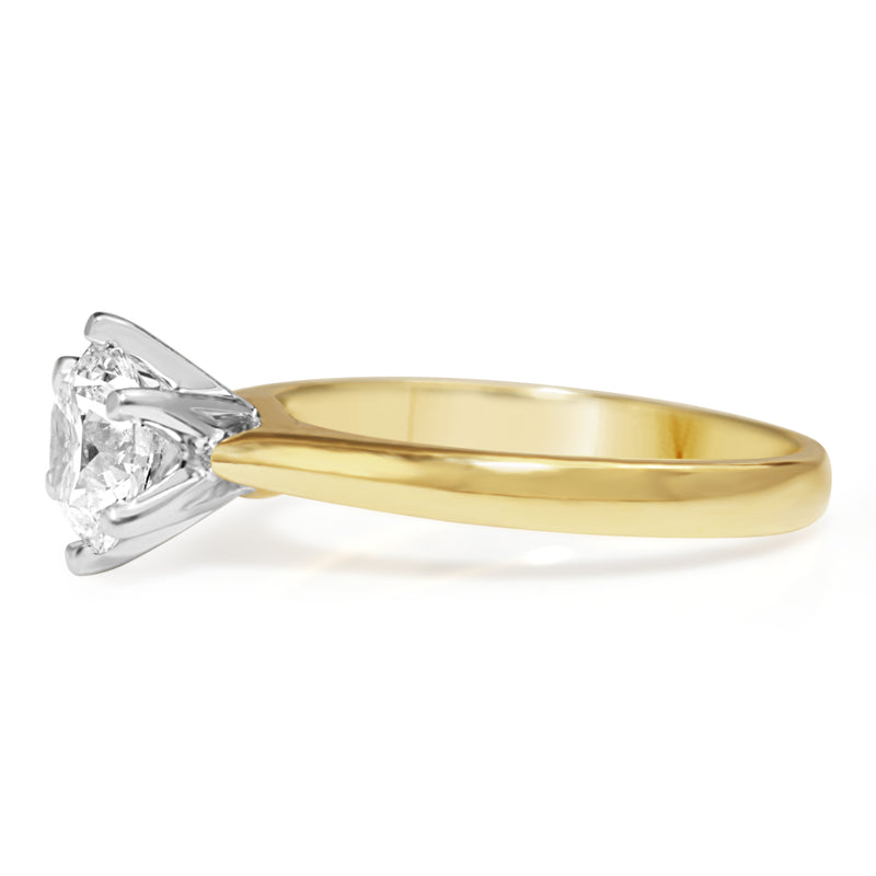 18ct Yellow and White Gold Diamond Solitaire Ring