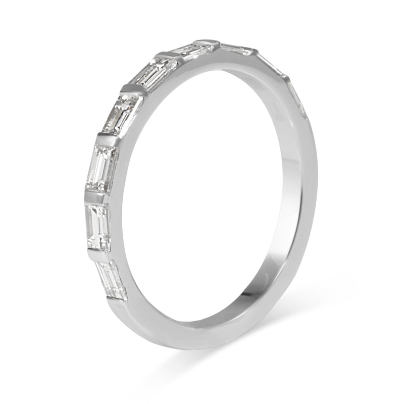 18ct White Gold Diamond Baguette Band