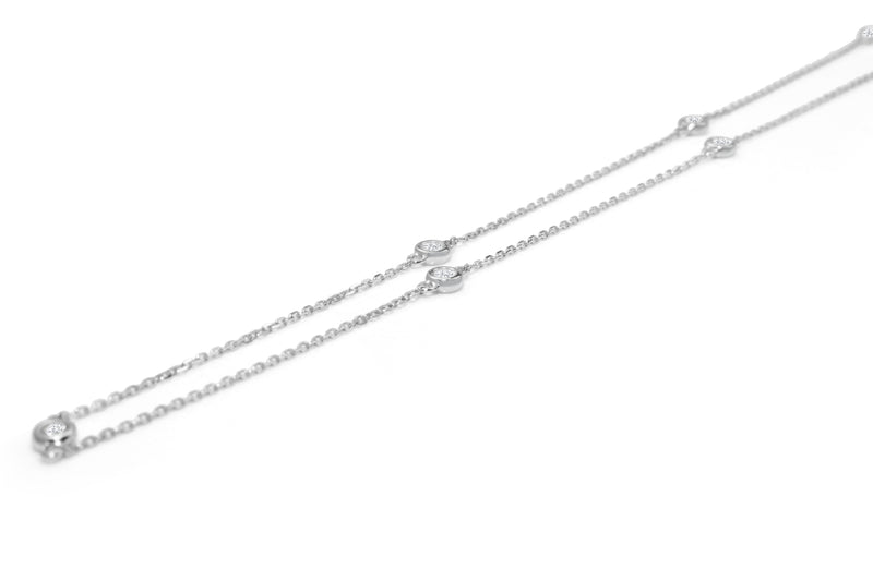 18ct White Gold 'Diamond By The Yard' Chain / Necklace