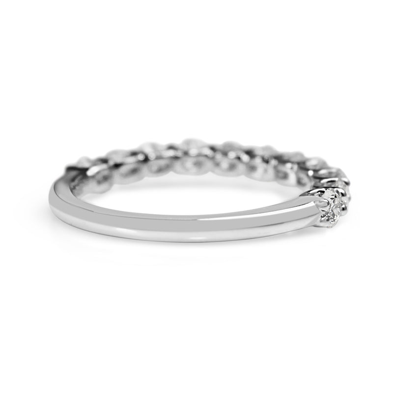 9ct White Gold Shared Claw Diamond Band