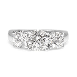 14ct White Gold 3 Stone Diamond Ring