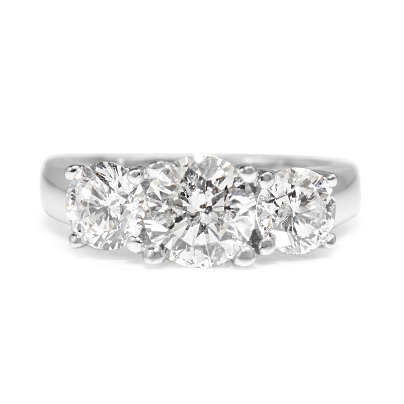 14ct White Gold 3 Stone Diamond Ring