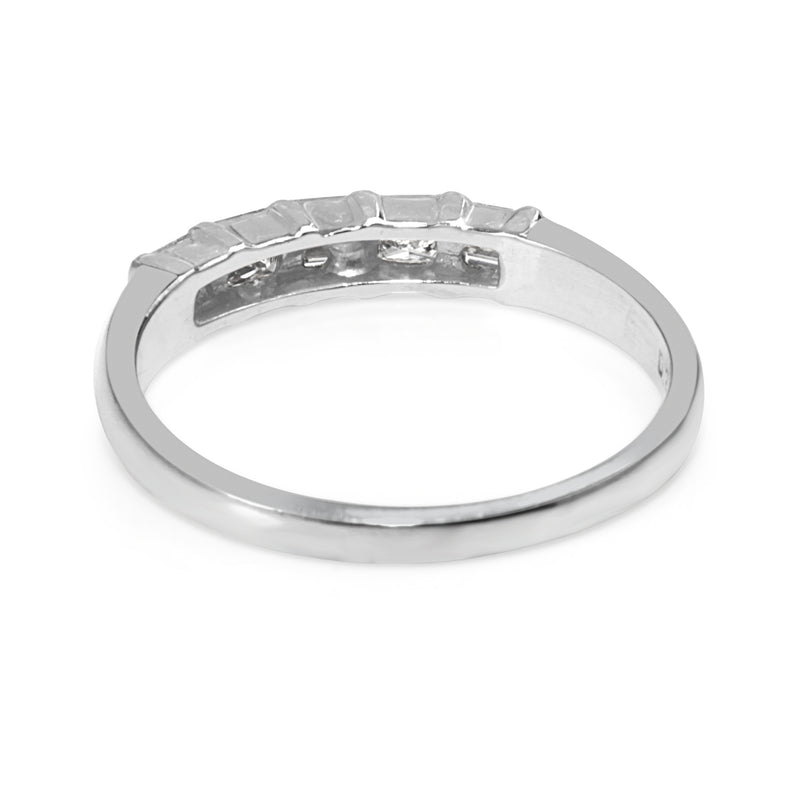 18ct White Gold Baguette and Princess Cut Diamond Band