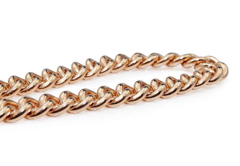 9ct Rose Gold Curb Link Bracelet with Heart Padlock