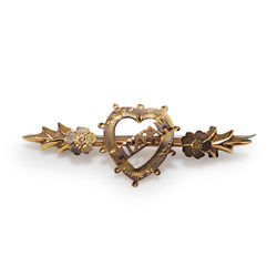 9ct Yellow Gold Antique MIZPAH Brooch
