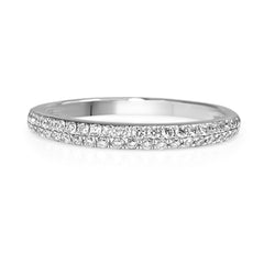 18ct White Gold Pavé Half Hoop Diamond Band