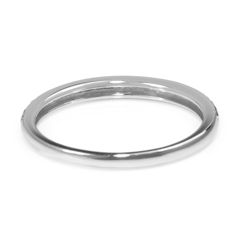 18ct White Gold Pavé Half Hoop Diamond Band