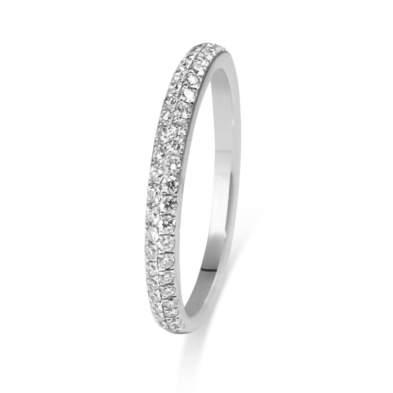 18ct White Gold Pavé Half Hoop Diamond Band