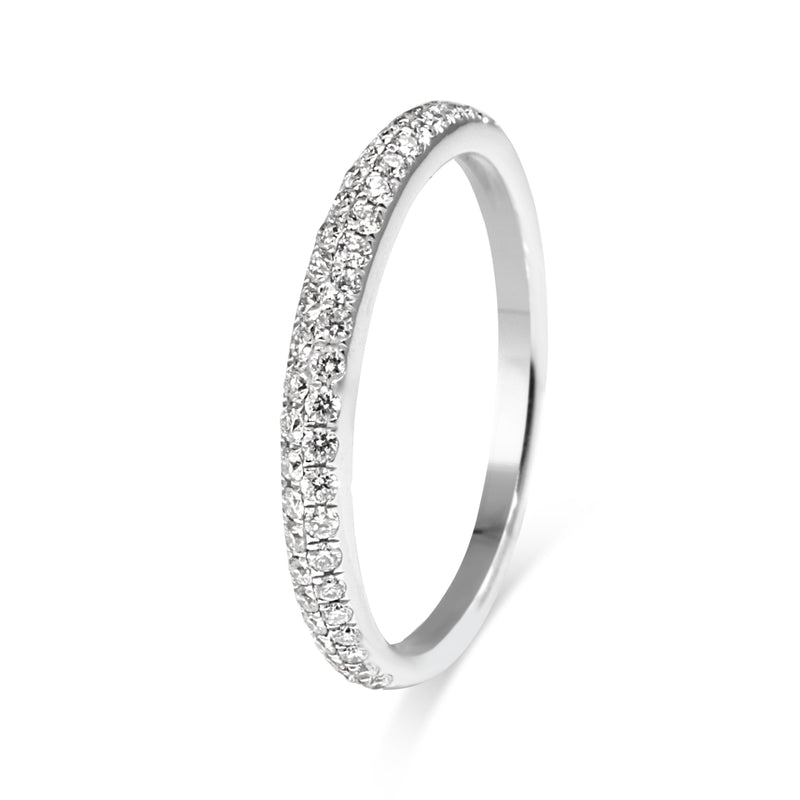 18ct White Gold Pavé Half Hoop Diamond Band