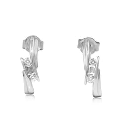 9ct White Gold Diamond Earrings