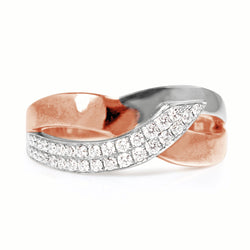 9ct Rose and White Gold Diamond Band