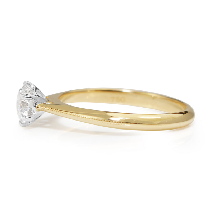 18ct Yellow and White Gold .50ct Diamond Solitaire ring